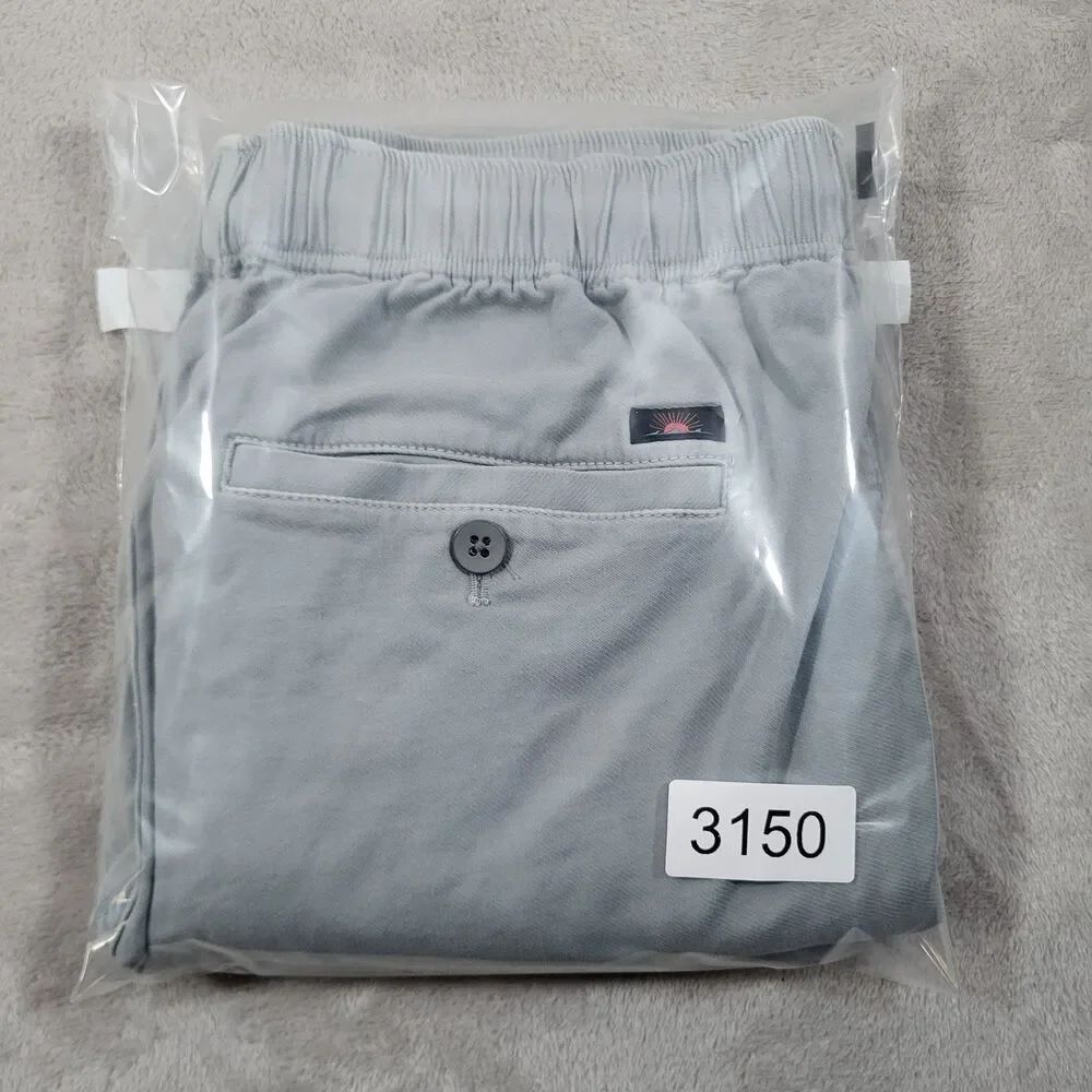 Faherty Men’s Essential Drawstring Shorts Small Gray Linen Blend